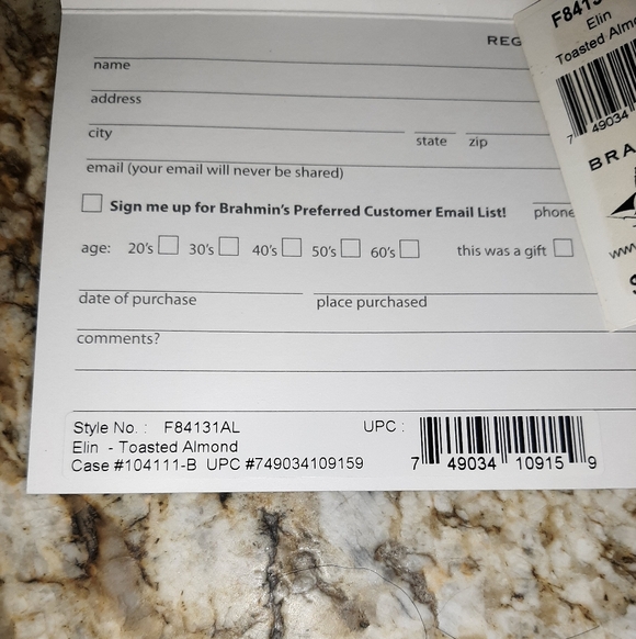 Brahmin "Elin" Leather Shoulder/Hobo bag, Toasted Almond - Picture 15 of 16